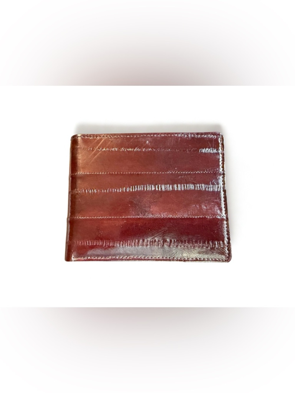 Slim Eelskin Bifold Wallet -Brown